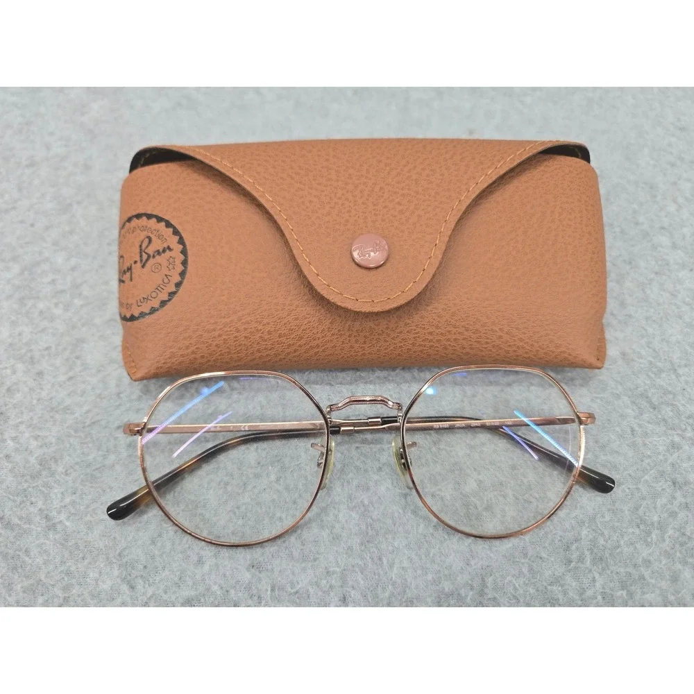 Ray-Ban Jack RB6465 Eyeglasses Unisex 51mm Rose Gold Geometric Round Frames